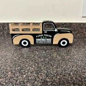 Christmas Black Vintage Truck Wood Decor